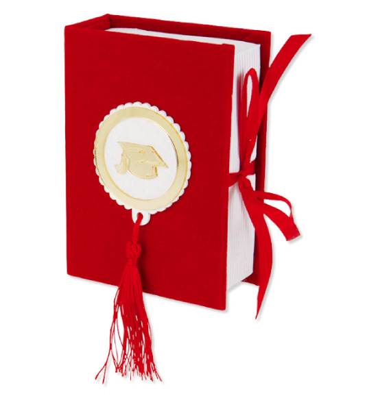 Bomboniera Scatolina libro grande rosso laurea novità originale 2025
